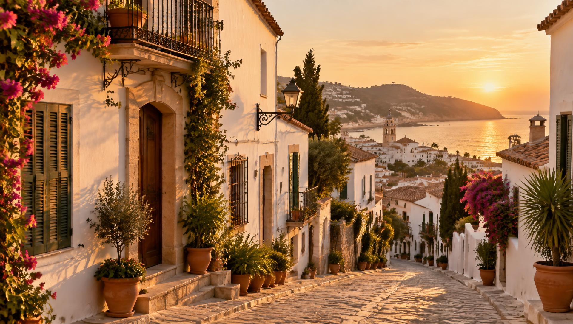 Carrer mediterrani al capvespre, Costa Dorada